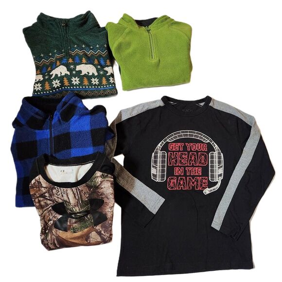 Boys Tops Size 7/8 – Long Sleeve & Fleece Pullovers - Picture 1 of 6